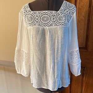 Zac & Rachel White Long sleeve top size M